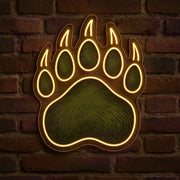 Smoky Mountain Black Bear Paw LED Neon Sign
