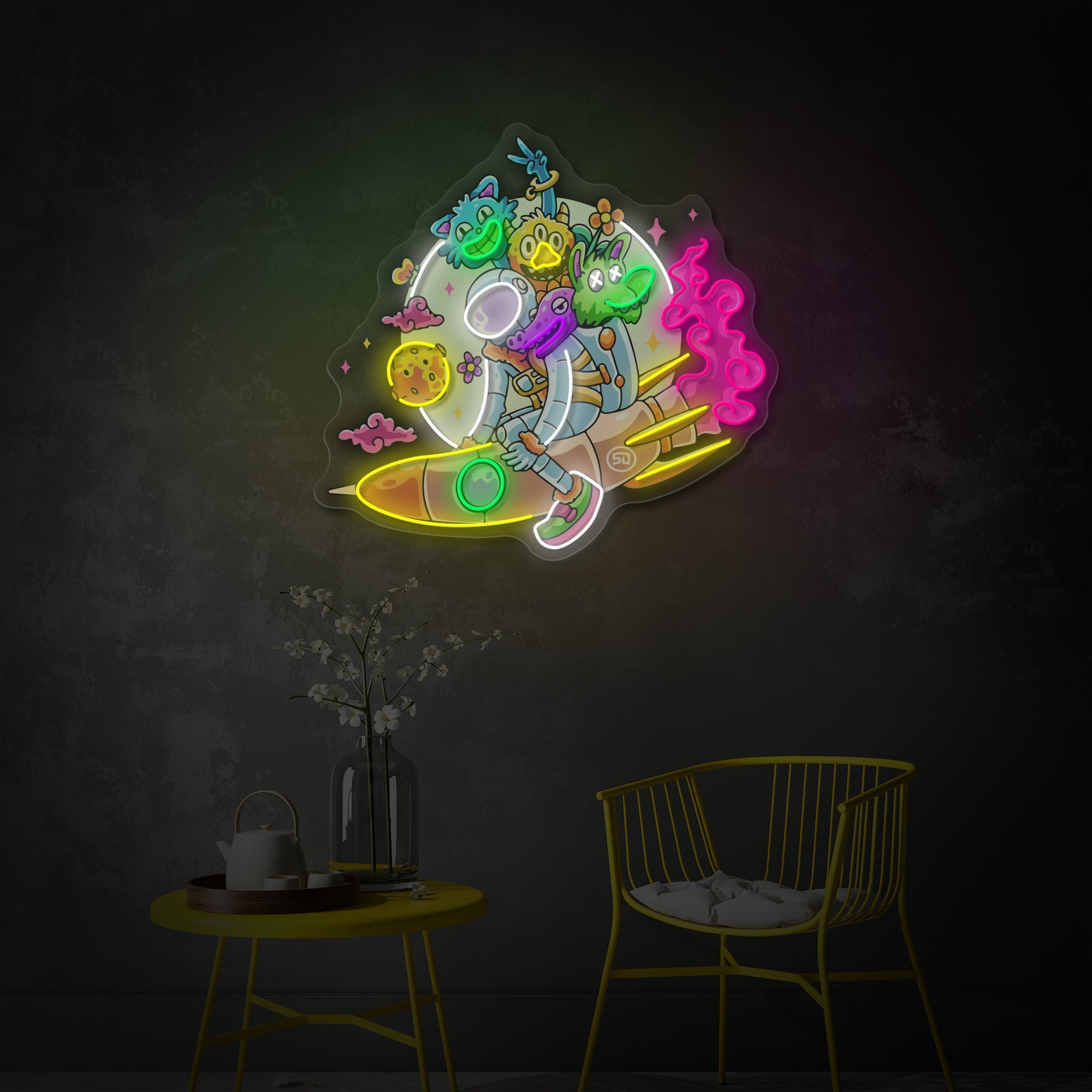 Space Explorer LED Neon Sign | Astronaut Wall Art - MEON NEON