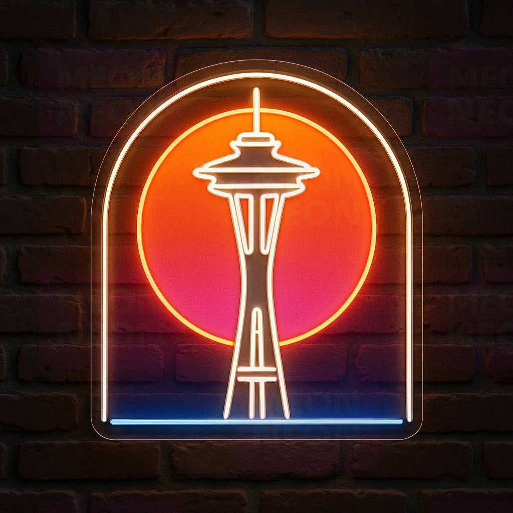 Space Needle Sunset LED Neon Sign