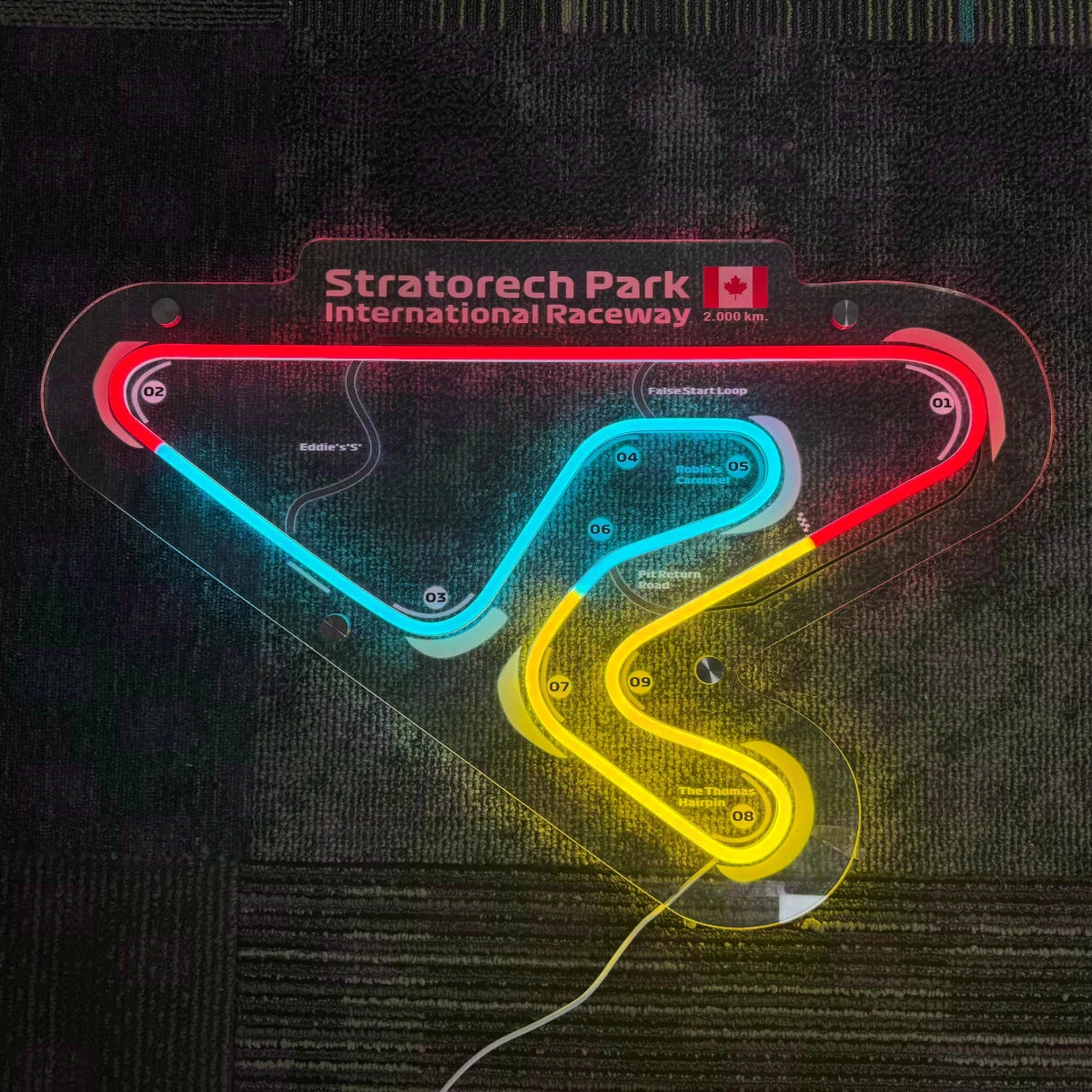Led Signage With Bottom Raceway Stratotech Park Raceway Circuit LED Neon Light Strip Sign Acrylic Body ...