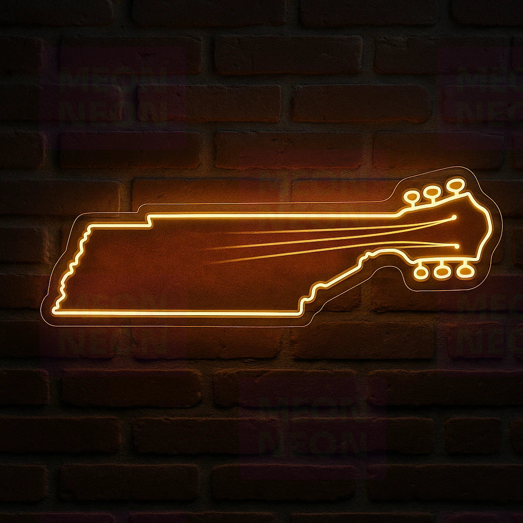 Tennessee Outline Guitar LED Neon Sign