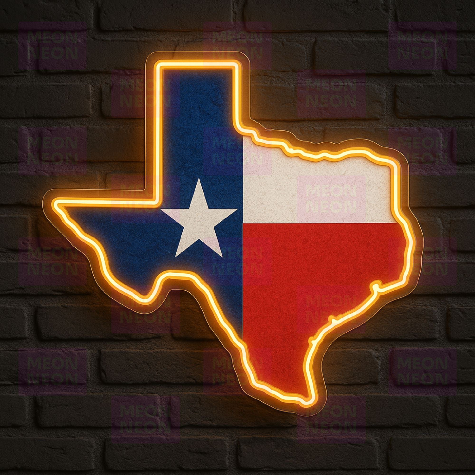 Texas Classic State Flag LED Neon Sign - MEON NEON