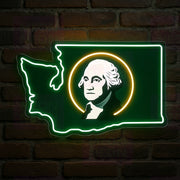 Washington Evergreen State Flag LED Neon Sign