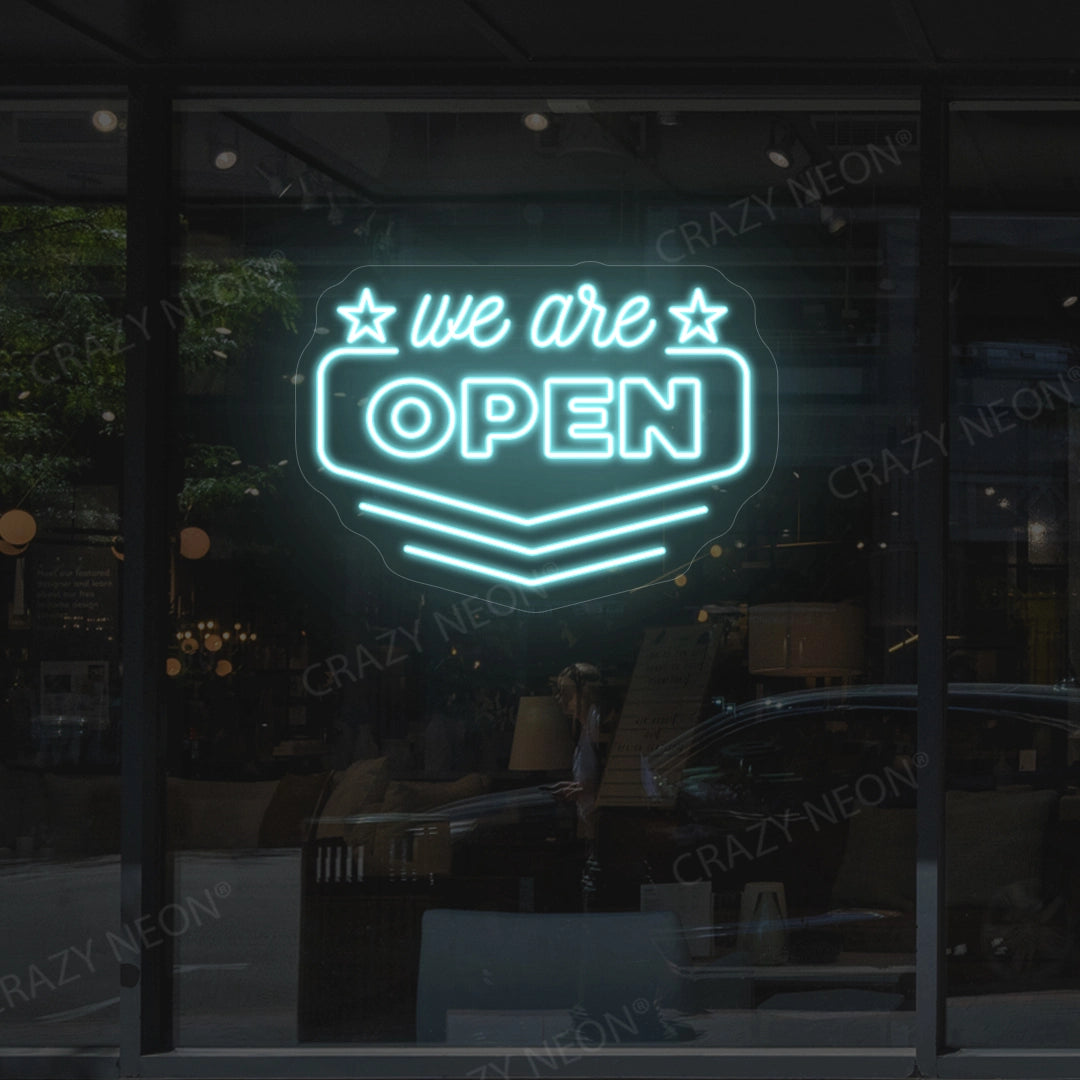 We Are Open Downward Arrow Sign image 3