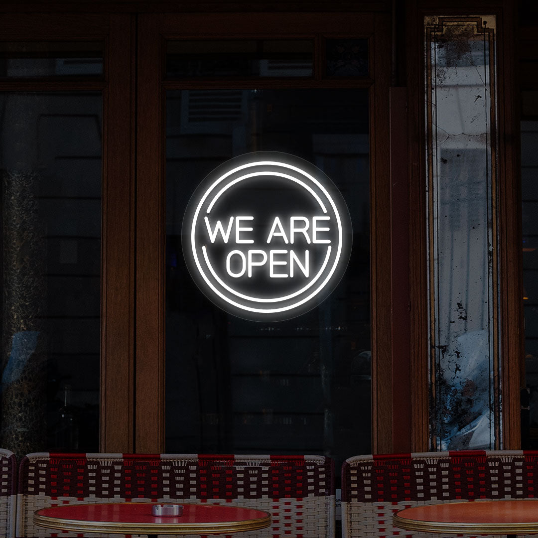 We Are Open Sign in Circle image 8