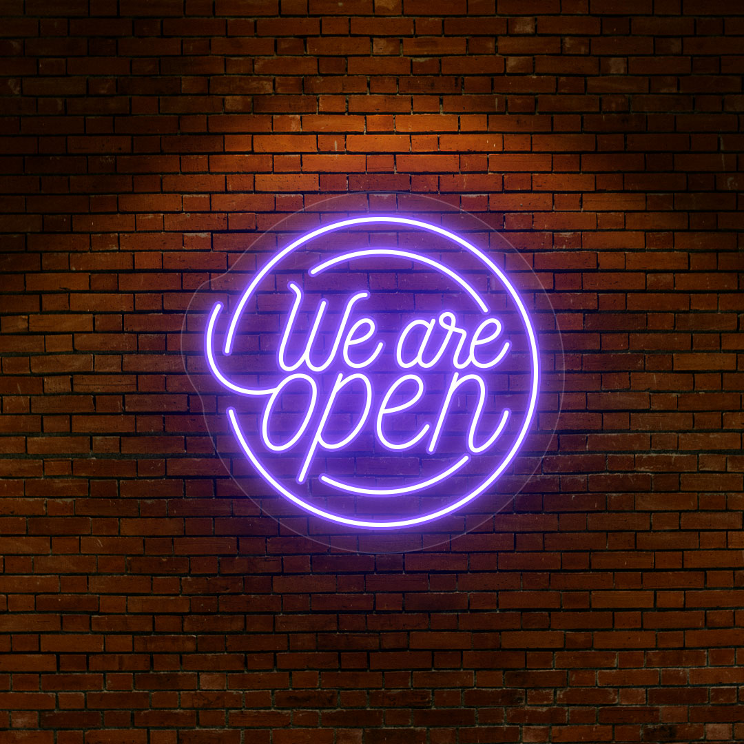 We Are Open Round Neon Sign image 4