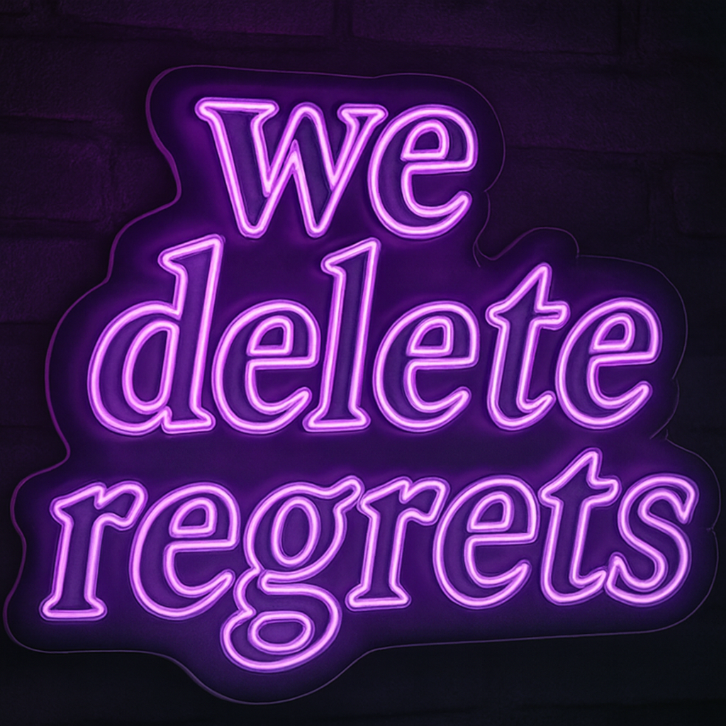 We Delete Regrets - Tattoo Signs - MEON NEON