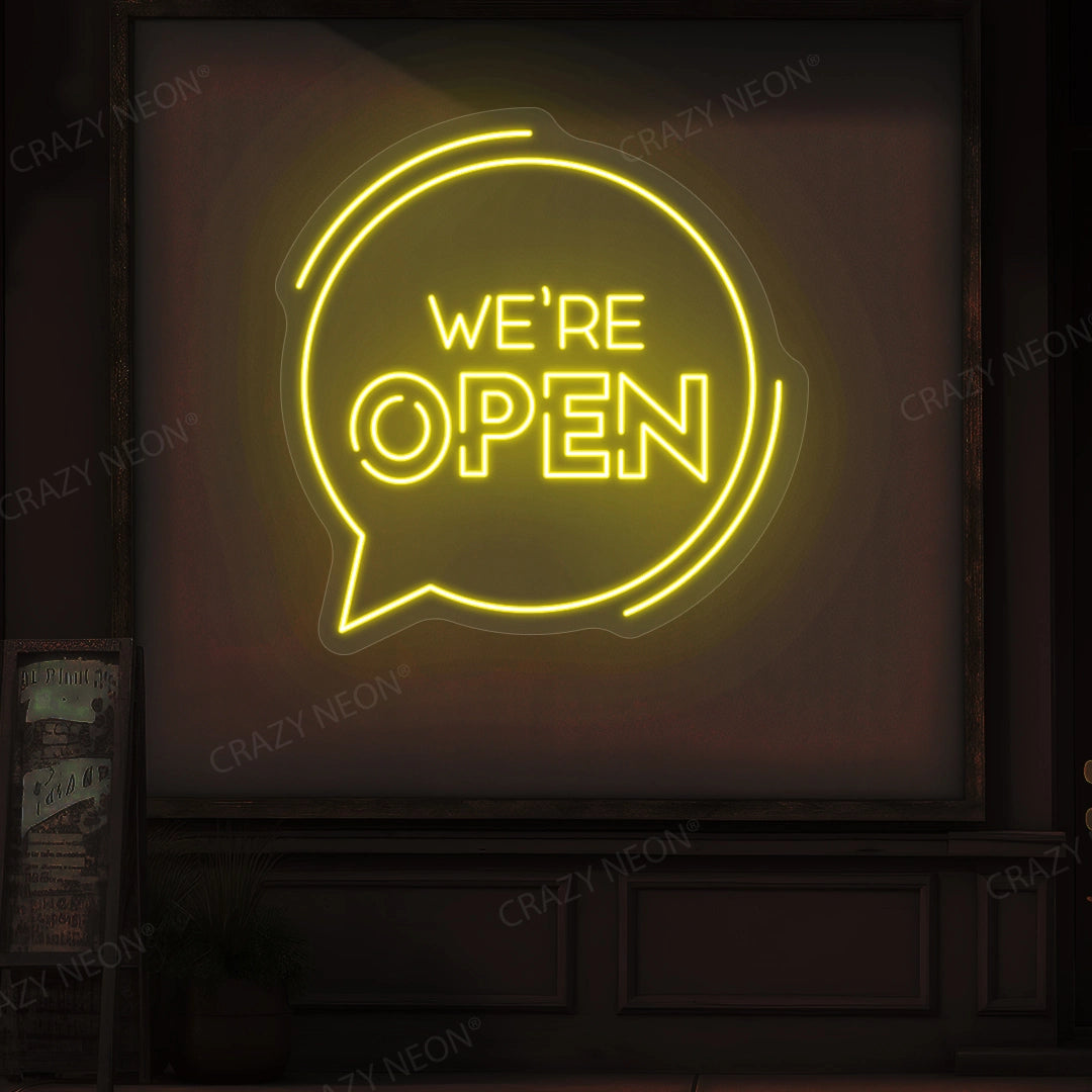 We're Open With Message Icon Sign image 2