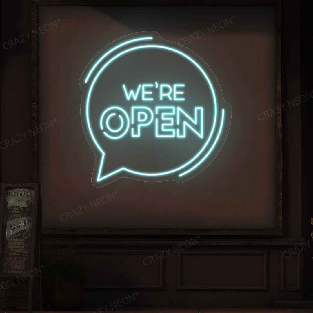We're Open With Message Icon Sign image 3