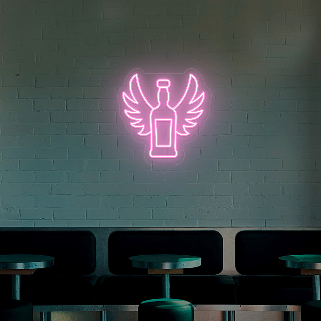 Whiskey Bottle With Wings Neon Sign image 3