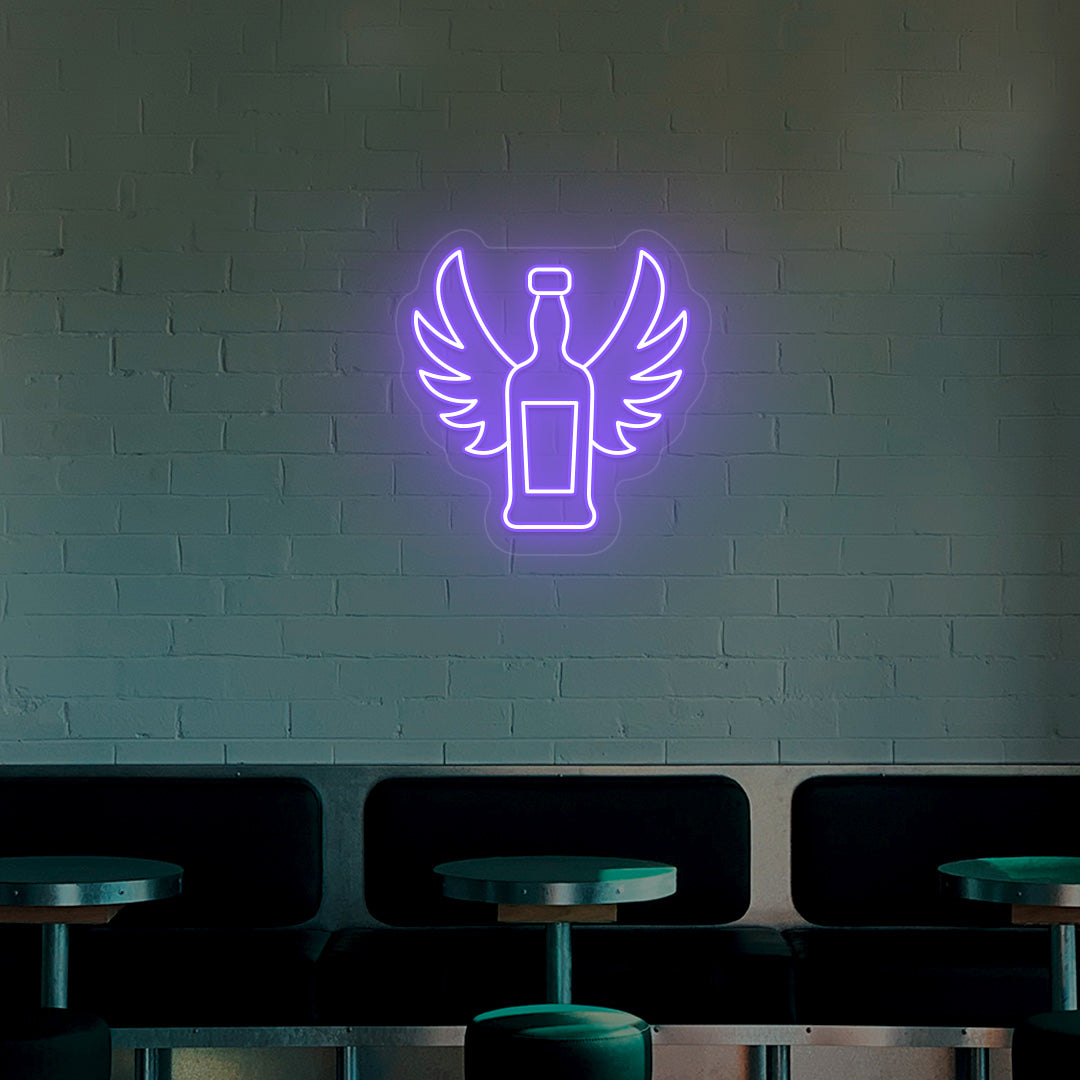 Whiskey Bottle With Wings Neon Sign image 4