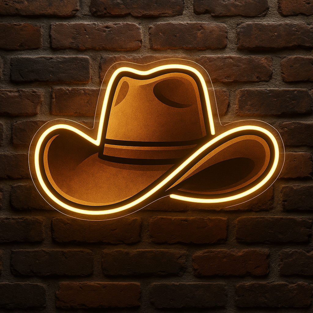 Wyoming Cowboy Hat LED Neon Sign