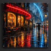 Sienna City Rain UV-printed LED neon concept with Red / Amber / Ice Blue accents