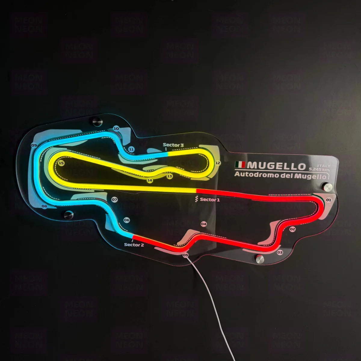 Autodromo Del Mugello Circuit Neon Light Strip Sign LED Acrylic Body with Color Temperature Rating - LED Neon Sign