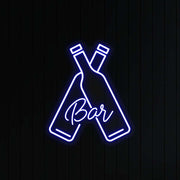 Beer Bottles With Bar Neon Sign image 0