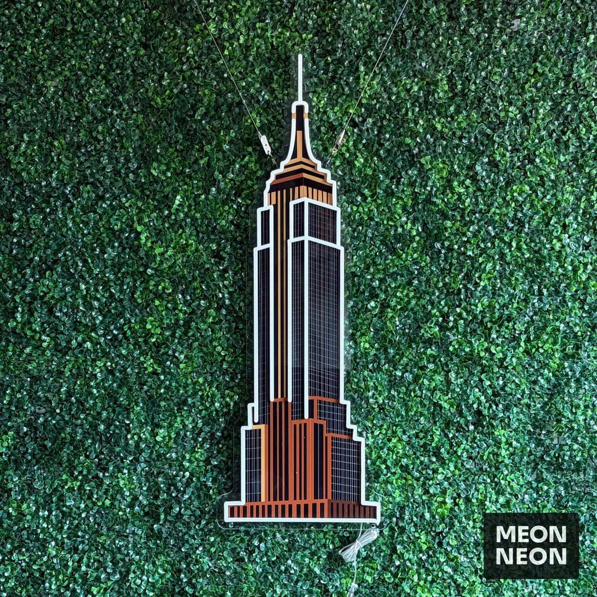 Empire State Building Neon Sign, real photo of a finished Meon Neon sign, lit