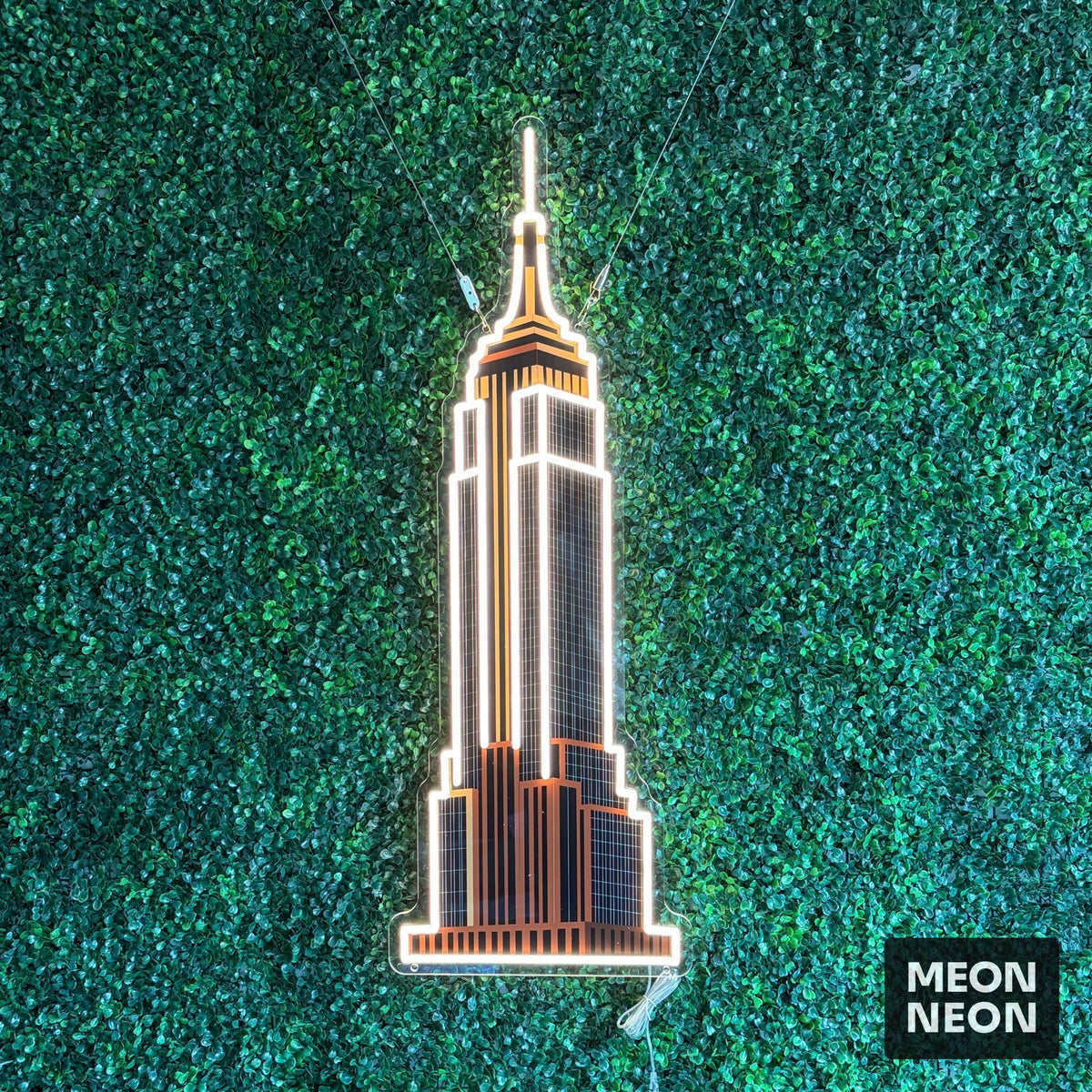 Empire State Building Neon Sign, real photo of a finished Meon Neon sign, lit