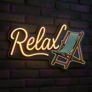 Relax LED Neon Sign with Chair Design