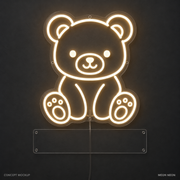 Personalized Baby Bear Warm White LED neon concept mockup