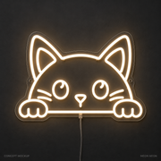 Cat Peek Warm White LED neon concept mockup