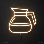 Coffee Carafe Warm White LED neon concept mockup