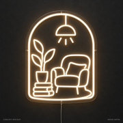 Reading Nook Arch Warm White LED neon concept mockup
