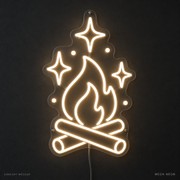 Campfire Stars Warm White LED neon concept mockup