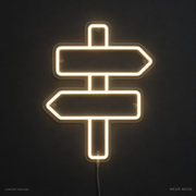 Trail Signpost Warm White LED neon concept mockup