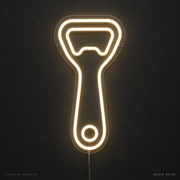 Bottle Opener Warm White LED neon concept mockup