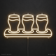 Beer Flight Warm White LED neon concept mockup