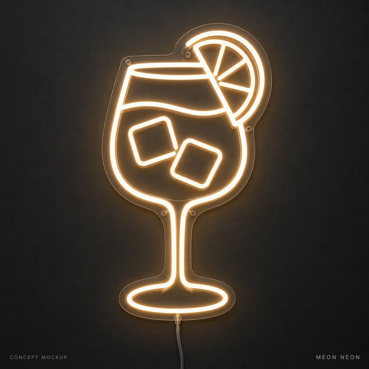 Citrus Spritz Warm White LED neon concept mockup
